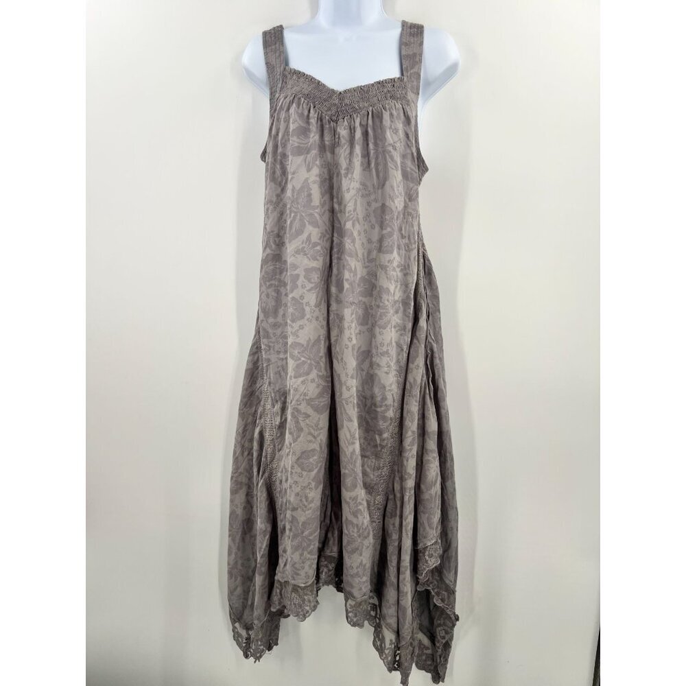 Free People Gray Floral Jumpsuit